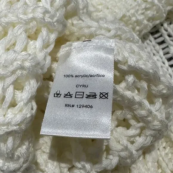 New with tags, VENUS Bow Tie Crochet Sweater, Cream, Size XL - Picture 6 of 15